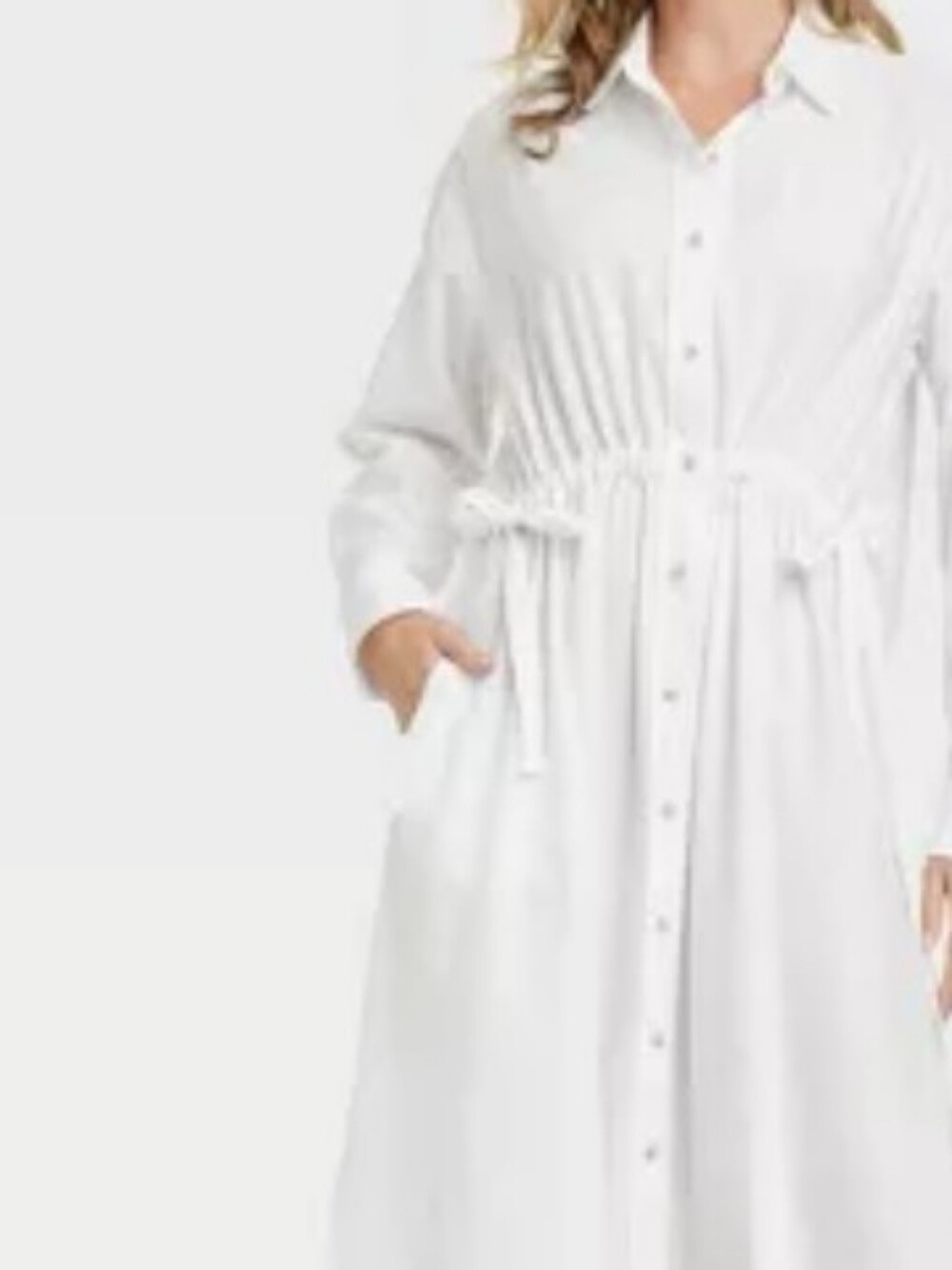 Long Sleeve Cinch Waist Maxi Shirtdress - Picture 9 of 14